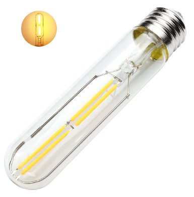Kakanuo LED Filament Bulb Dimmable Warm White 2200K 4W - 40W Equivalent T10 Shaped E26 Base AC110-130V Edison Decorative LED Bulb