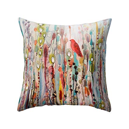 wintefei Win Bird Flower Pillow Case Bed Sofa Living Room Decor Throw Cushion Cover? - 1#