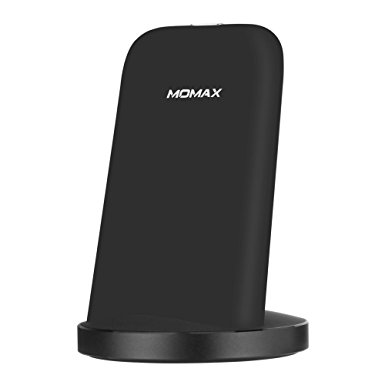 MOMAX Fast Wireless Charger,QC3.0 10W QI Wireless Charging Pad Stand for iPhone X/8/8 Plus, Galaxy Note 8/S8/S8 Plus/S7/S7 Edge/Note 5/S6 Edge Plus,Compatible with All Qi-Enabled Devices (Black)
