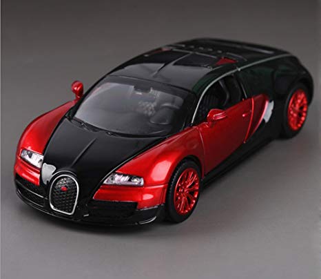 Bugatti Veyron 1:32 Alloy Diecast car model collection light&sound Red with color packaging ,Toys for Kids & Child