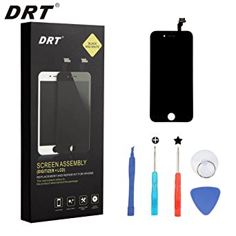 [New] DRT iPhone 5 Screen Replacement LCD Touch Screen Digitizer Frame Assembly Full Set with 5 Piece tools for iPhone 5 (Black)