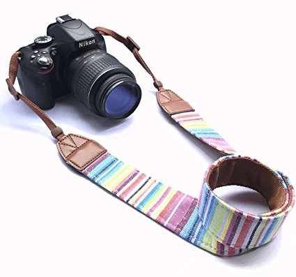 Camera Neck Shoulder Belt Strap, Alled Vintage Print Soft Colorful Camera Straps for Women /Men for All DSLR / Nikon / Canon / Sony / Olympus / Samsung / Pentax ETC /Olympus