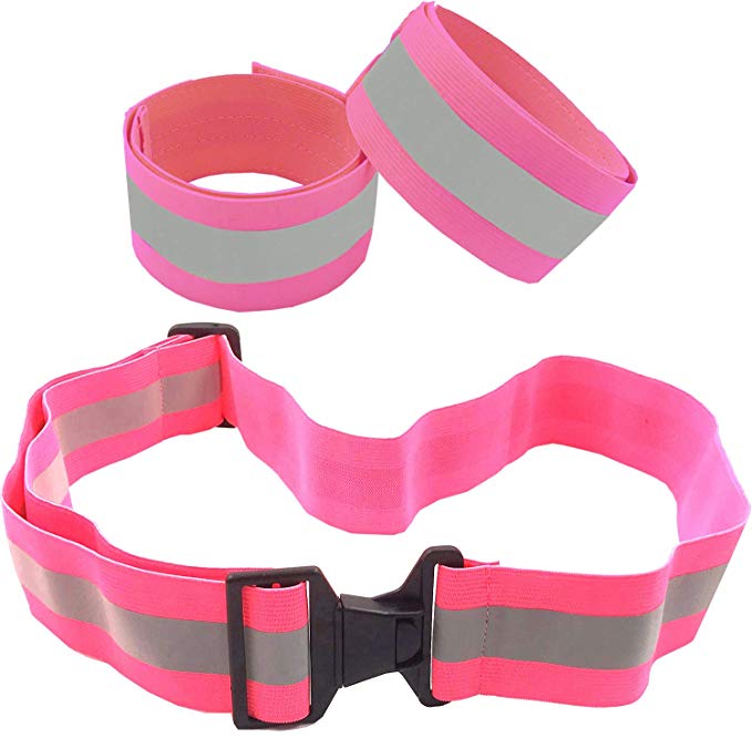 High Visibility Reflective Belt, Army PT Belt. Reflective Running Gear for Men and Women for Night Running Cycling Walking. Military Safety Reflector Strips