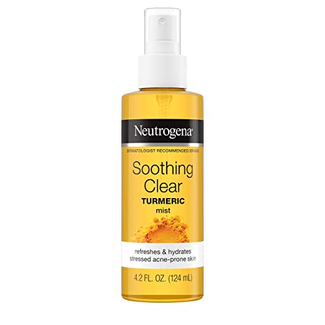 Neutrogena Soothing Clear Calming Facial Mist Spray with Turmeric, Hydrating and Refreshing Facial Mist for Acne Prone Skin, Oil-Free, Not Tested on Animals, 4.2 Ounce