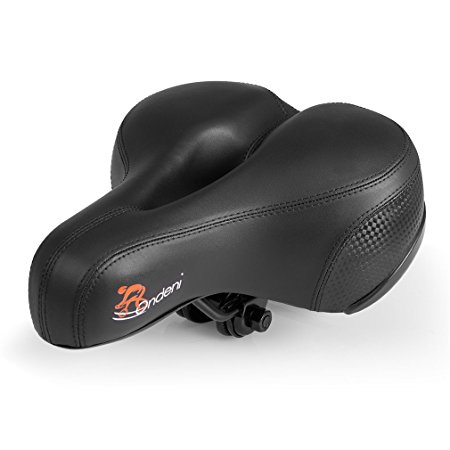 Ondeni Bike Soft and Resilient Seat,Bicycle Seat Bicycle Saddle With Soft Cushion, Provides Great Comfort for Road Bicycle Pad with Waterproof Pouch,Black 25x20cm