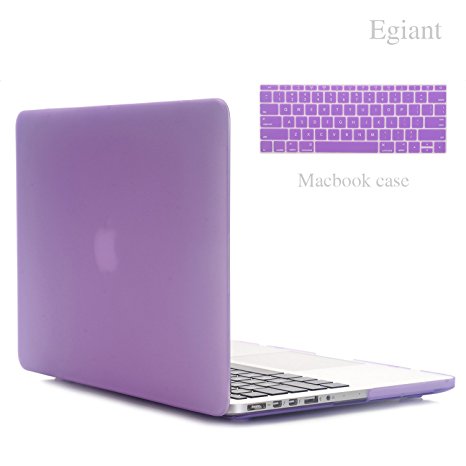 MacBook Pro 15 Plastic Hard Protective Case Covers ,Egiant New Rubberized Shell with Soft Keyboard Skin Cover for 15 inch Macbook Pro with Retina(A1398-Purple)