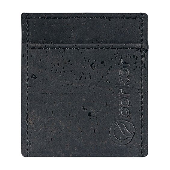 Corkor Vegan Front Pocket Wallet Men Minimalist Slim Cards Eco Durable Cork