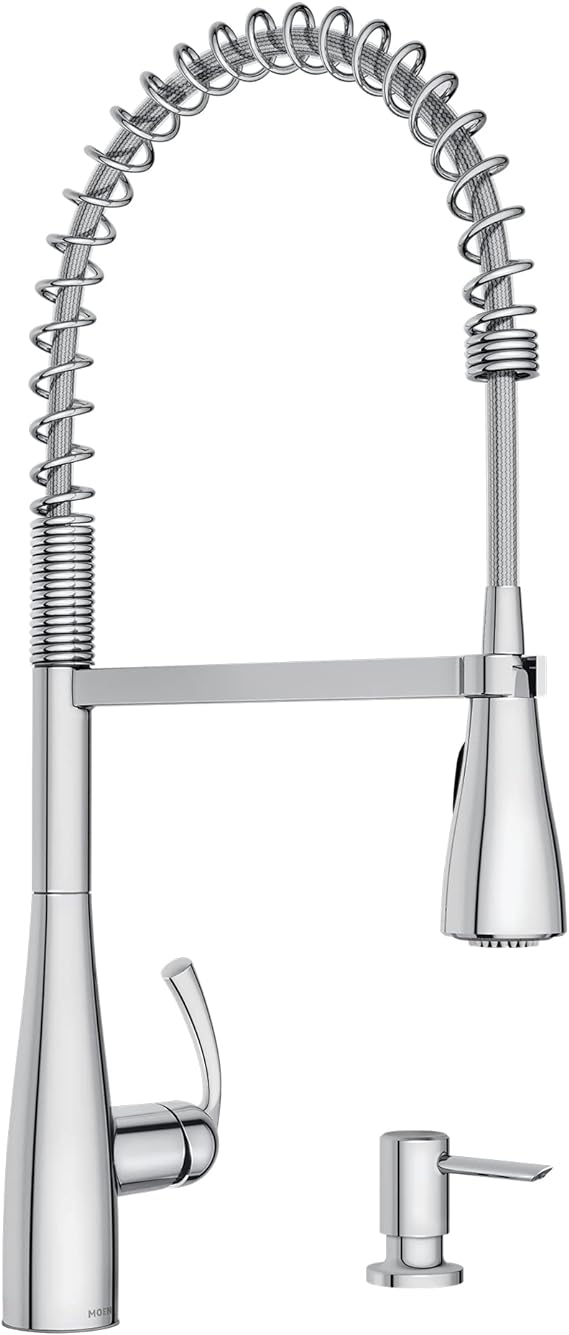 Moen Essie Chrome One-Handle High Arc Pulldown Kitchen Faucet, 87814