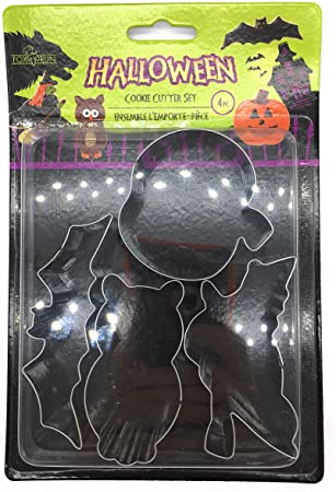 Fox Run Halloween Cookie Cutter Set, Stainless Steel, 4-Piece