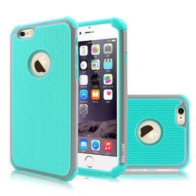 iPhone 6s Case Milocos Tmajor Series Shock Absorbing Hybrid Best Impact Defender Rugged Slim Cover Shell w Plastic Outer and Rubber Silicone Inner for iPhone 6 and 6s 47 inchGreyTurquoise