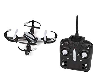 World Tech Toys Nano Prowler 2.4GHz 4.5 Channel Quad-Drone Remote Control Quadcopter, black/White, 6.75 x 6.75 x 1.5