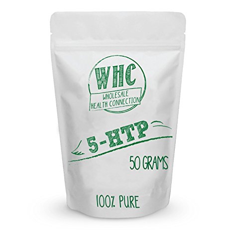 WHC 5-HTP Powder 50g (500 Servings) | Nootropic | Boost Serotonin | Mood Support | Natural Antidepressant | Appetite Suppressant | Sleep Aid | Enhance Happiness