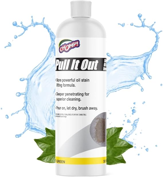 Pull It Out Oil/Stain Remover for Concrete, Grease Remover for Garage Floors & Driveways by Chomp!