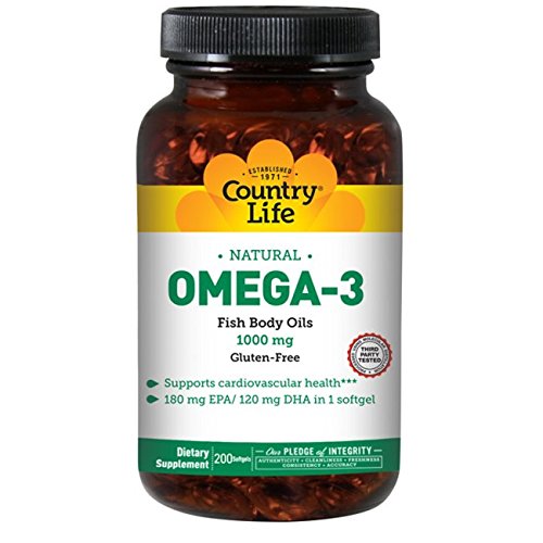 Country Life Natural Omega-3,1000 mg - 200 Softgels