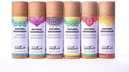 Natural Deodorant Stick, Plastic Free, Aluminium Free, Cruelty Free, Eco Friendly, Handmade in the UK for Women & Men (Sandalwood & Bergamot)