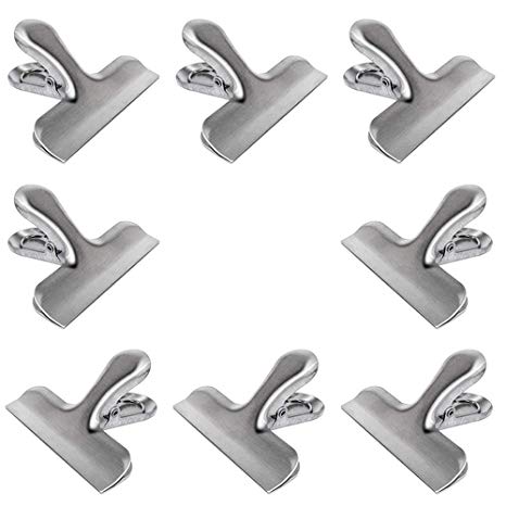 Eathtek Heavy-Duty Stainless Steel Chip Bag Clips.Large and Durable,3 Inch Wide.Perfect for Air Tight Seal Grips on Coffee,Food & Bread Bags,Office Kitchen Home Usage.