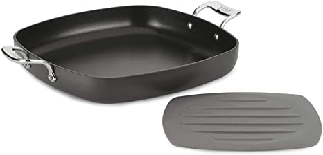 All-Clad Essentials Nonstick Square pan with trivet, 13 inch, Grey