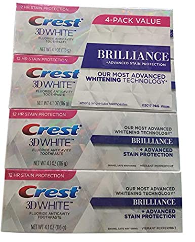 Crest 134691 3D White Brilliance Paste (4 x 4.1 oz), Shape