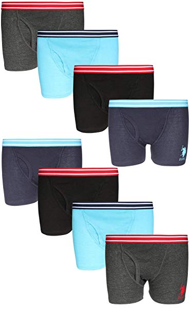 U.S. Polo Assn. Boys' Cotton Underwear Boxer Briefs (8 Pack)