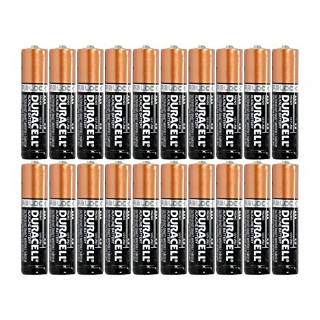 20 Pack of Duracell AAA Alkaline MN2400 Duralock Batteries   FREE Plastic Storage Battery Clamshell Blister Case [Expires 2021]