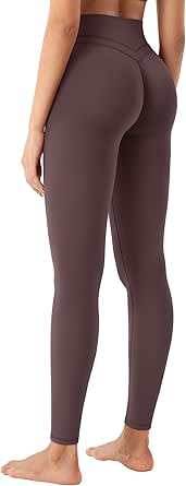 YEOREO Women's Workout Gym Leggings Julissa Hidden Scrunch Butt Sculpting Compression Mid Rise V Back Yoga Leggings 26"