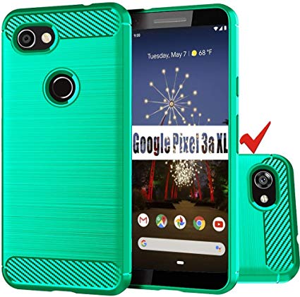HNHYGETE Google Pixel 3a XL Case, Soft Slim Shockproof Anti-Fingerprint Full Protective Phone Cases for Google Pixel 3 Lite XL (Green)