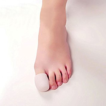 MSmask 1Pair White Silicone Gel Protective Big Toe Caps Soft Cushion Toes Protector Prevent Blisters Corns Calluse