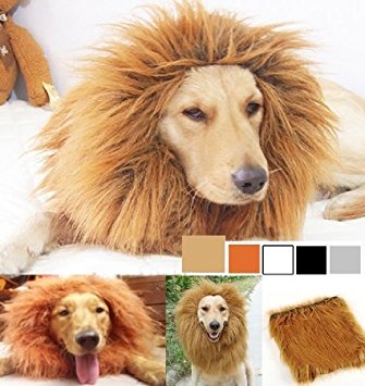 Sunreek Large Pet Dog Cat Lion Wigs Mane Hair Festival Party Fancy Dress Clothes Costume
