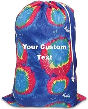 Tie-dyed Laundry Bag Blue, 24" x34" (Your Name Personalized)