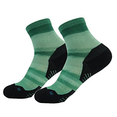 2 Pack Running Socks HUSO Women's Digital Printed Athletic Quarter Socks