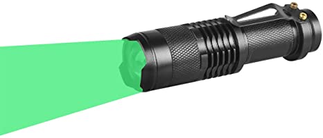 WAYLLSHINE Single Mode Green LED Flashlight, Hunting Light Mini Green Light Flashlight, 1 Mode Green Flashlight, Green Flashlight Torch for Hunting Night Observation