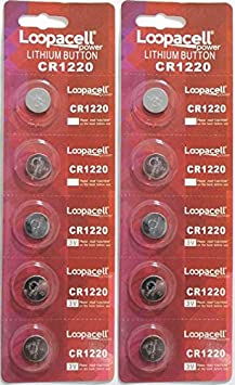 Loopacell Watch/Electronic Battery, 3v CR1220 10 batteries (Lithium Button Cell)