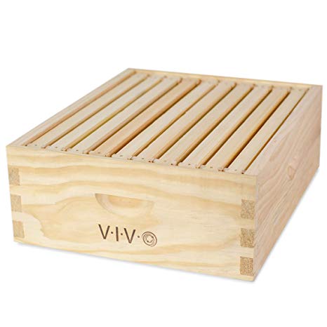 VIVO Beekeeping Add-on Shallow Super Beehive Box Kit with 10 Frames for Langstroth Bee Hive (BEE-HV02)