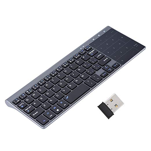 2.4Ghz Mini Wireless Keyboard with Touchpad Numeric Keypad Portable Ultrathin Remote Keyboard Mouse Combo for PC Laptop Smart TV HTPC Windows Android