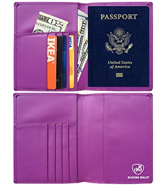 RFID Blocking Passport Holder Wallet Passport Cover Travel Wallet Organizer Case