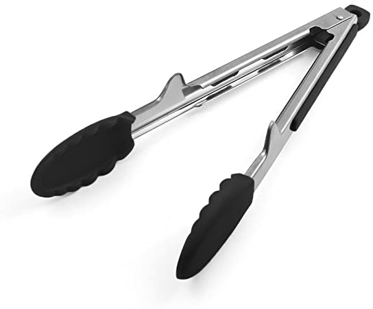 Farberware 5175396 Professional Stainless Steel and Nylon Kitchen Tongs with Tip-Up Feature, One Size, Black