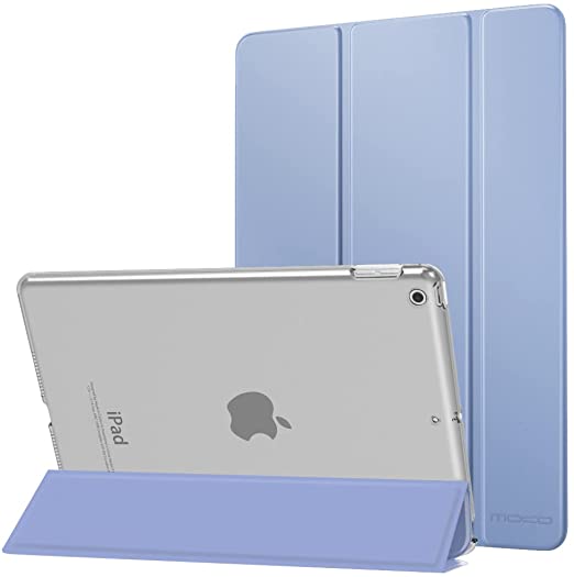 MoKo Case Fit New iPad 9th Generation 2021/8th Generation 2020/7th Gen 2019, iPad 10.2 Case - Slim Smart Shell Stand Cover with Translucent Frosted Back Protector, Lavender Purple(Auto Wake/Sleep)