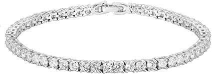 PAVOI 14K Gold Plated 3mm Cubic Zirconia Classic Tennis Bracelet | Gold Bracelets for Women | Size 6.5-7.5 Inch