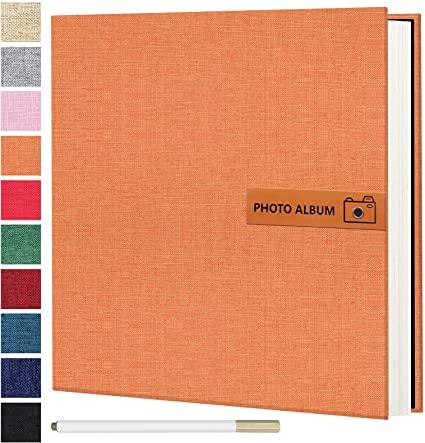 Photo Album Self Adhesive 60 Pages DIY Scrapbook Photo Albums with Sticky Pages Hold 3x5 4x6 5x7 6x8 8x10 Photos Family Wedding Album with A Metallic Pen