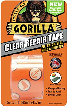 Gorilla 6015002 Repair Tape, 5-Yard, Clear