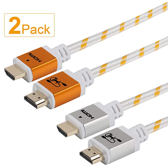 SHD HDMI Cable 4kx2k Ultra 2.0V HDMI Cord Support 3D,Ethernet,1080P -15Feet -2Pack