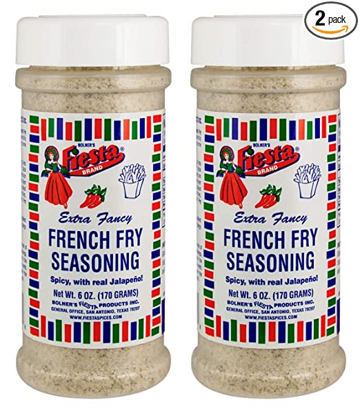 Bolner's Fiesta Extra Fancy French Fry Seasoning, 6 Ounce Shaker (Pack of 2)