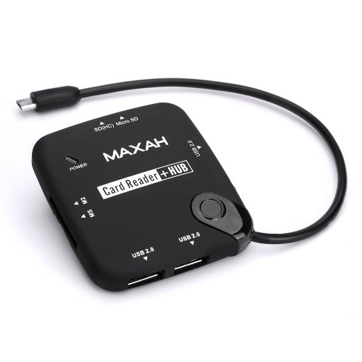 MAXAH® 7 in 1 Card Reader USB HUB Host OTG Adapter Connection Kit for Samsung Galaxy S3 S4 S5 Note 2 Note 3 Note 4 ASUS TF201 Acer A500 or other device with OTG function and Micro USB port(MX-CM-1).
