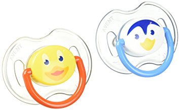 Philips AVENT Soother Animal 2 Piece, Blue/Yellow, 0-6 Months