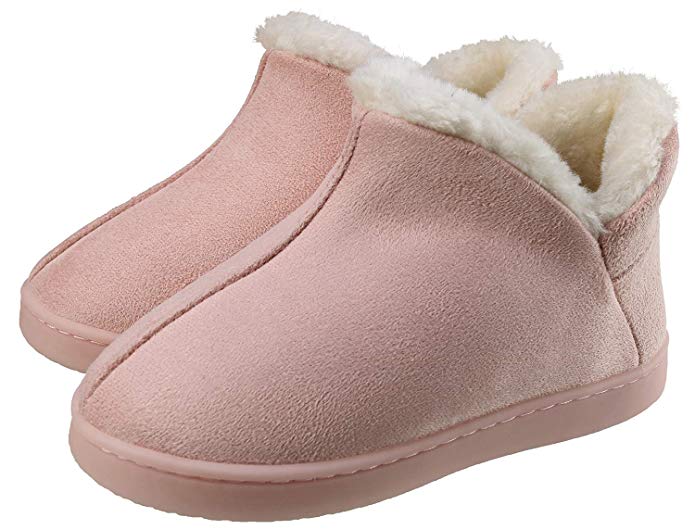 ChayChax Kids Indoor Outdoor Slippers Micro Suede House Shoes Boys Girls Winter Warm Fluffy Plush Slipper Boots with Anti-Slip Sole