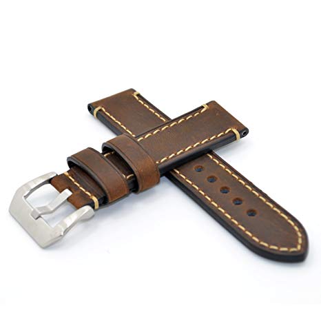 22mm Dark Brown Italy Calf Leather Handmade Watch Band Strap for Regular Wrist Watch-LG Urbane