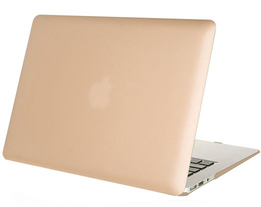 Mosiso Air 13-Inch Plastic LightWeight Metallic Coated Plastic Hard Case for MacBook Air 13.3" (A1466 & A1369) Ultra Slim Snap On Shell Cover - Gold