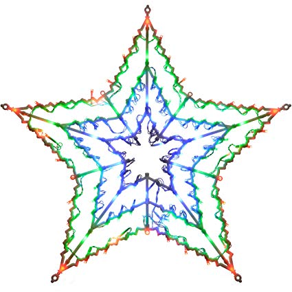 WeRChristmas Star Silhouette with 100-LED Chasing and Static Settings - Multi-Colour
