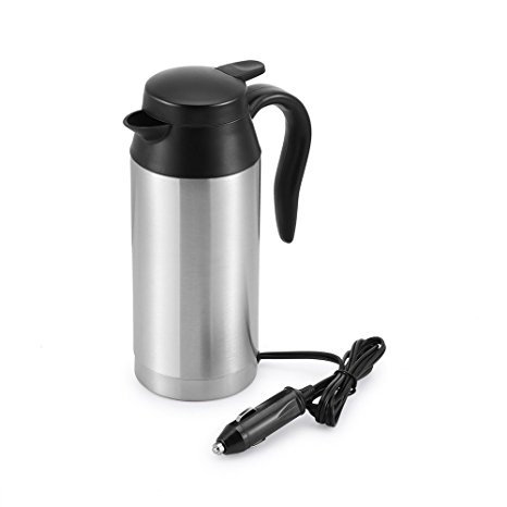 Car Kettle Boiler Sunsbell 750ml Car Heating Cup Stainless Steel Mug Car Coffee Cup Warmer with DC 12V Charger (Kettle Boiler)