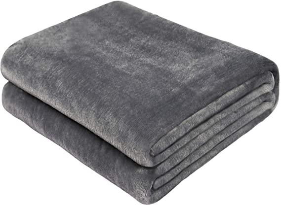 Yoofoss Fleece Blanket Twin Size Throw Blanket Super Soft Flannel Velvet Plush Bed Blanket 60 x 80 Inch (Light Grey)